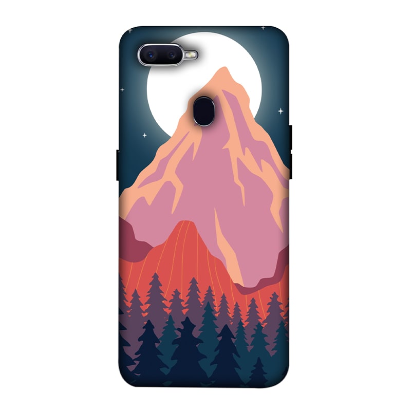 Big Moon and the Mountain Oppo F9 Pro Mobile Cover