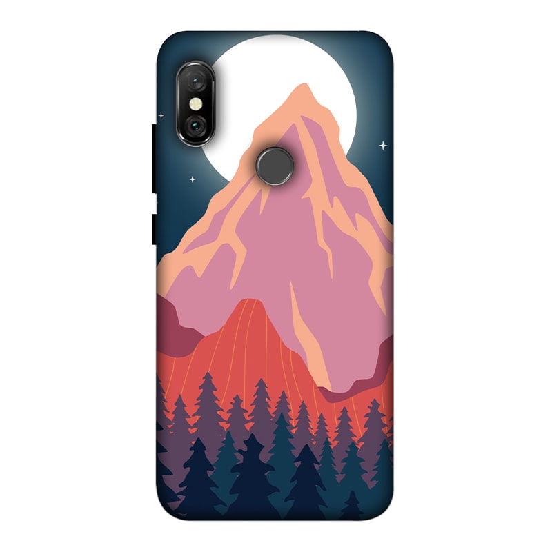 Big Moon and the Mountain Redmi Note 6 Pro mobile Cover