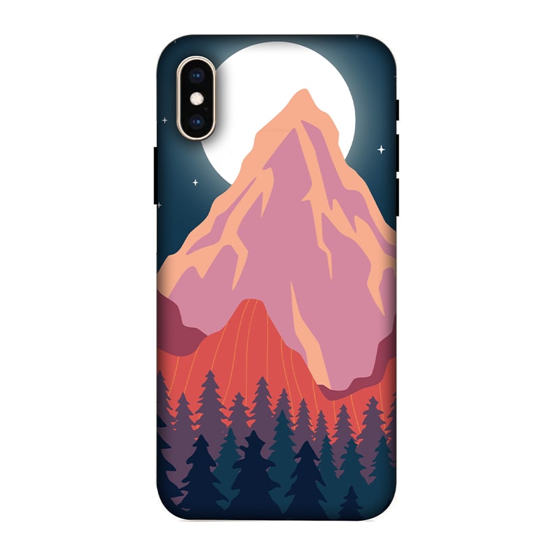 Big Moon and the Mountain iPhone XS Mobile Cover