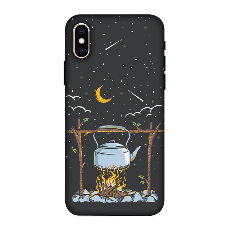 Camping Couple iPhone XS Mobile Cover