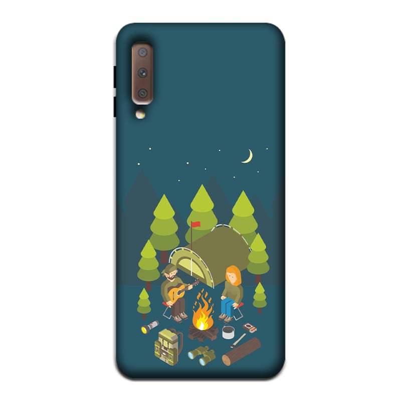 Camping Couple Samsung A7 2018 Mobile Cover