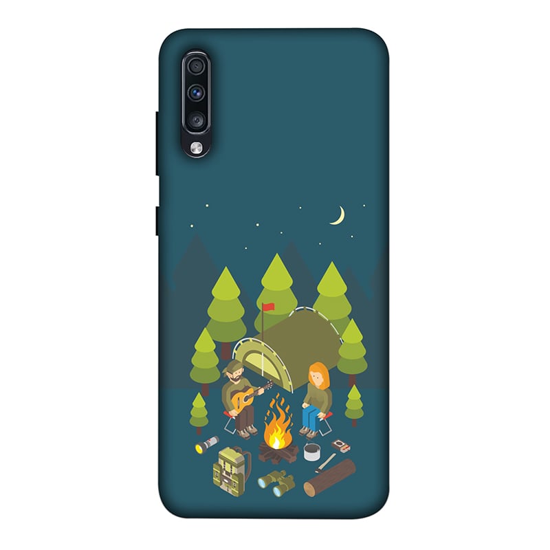 Camping Couple Samsung A70 Mobile Cover