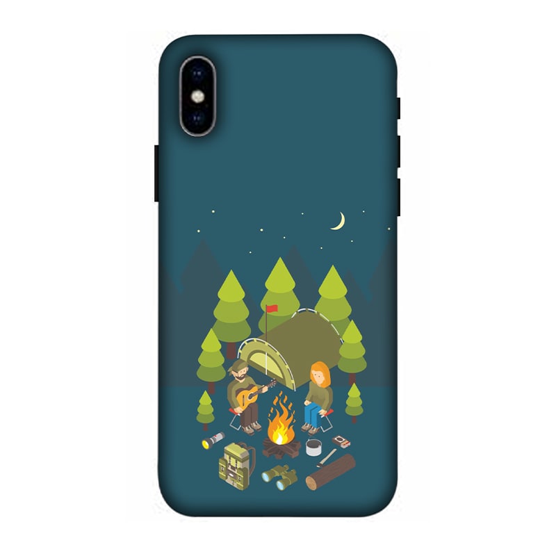 Camping Couple iPhone X Mobile Cover