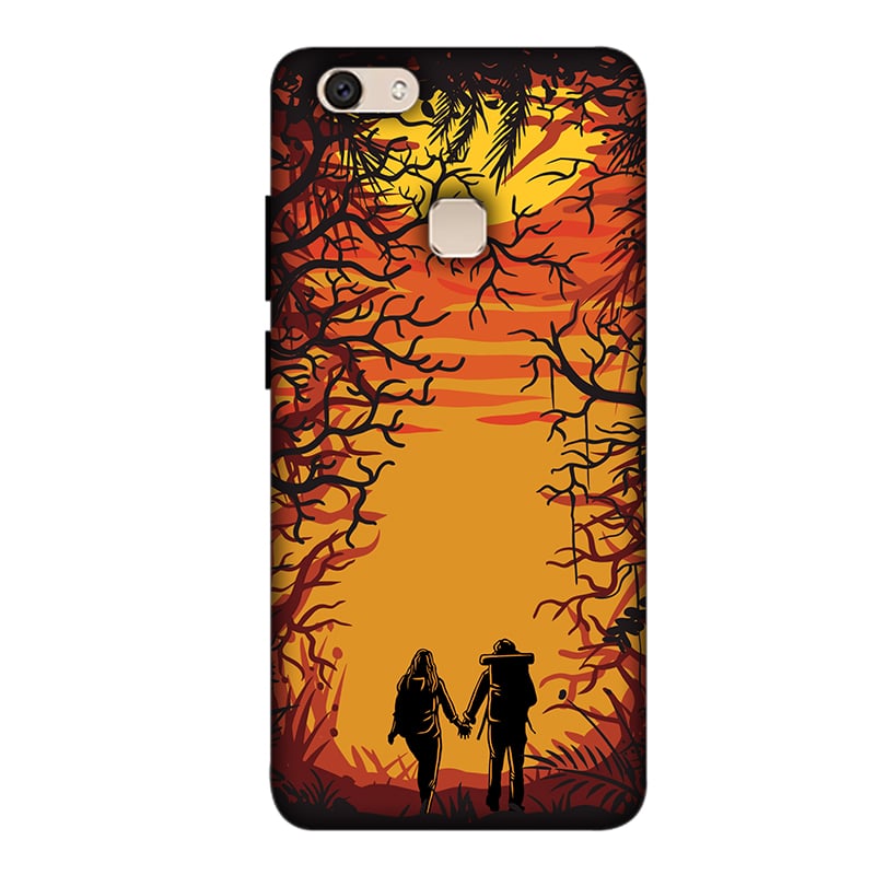 Couple in Forest Vivo V7 Plus Mobile Cover