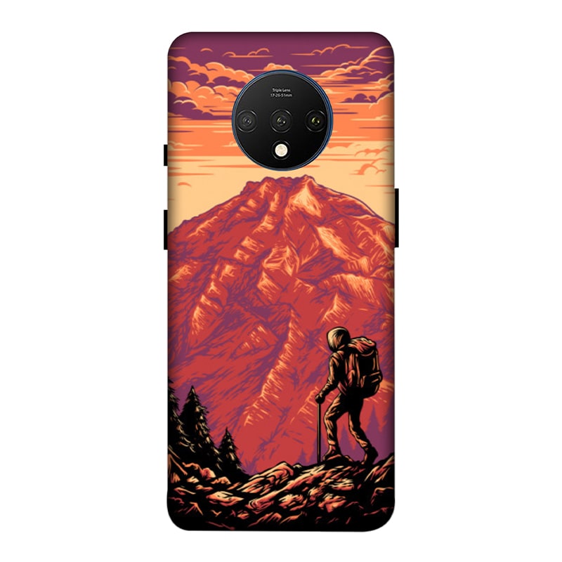 Hiker in Mountain OnePlus 7T Mobile Cover