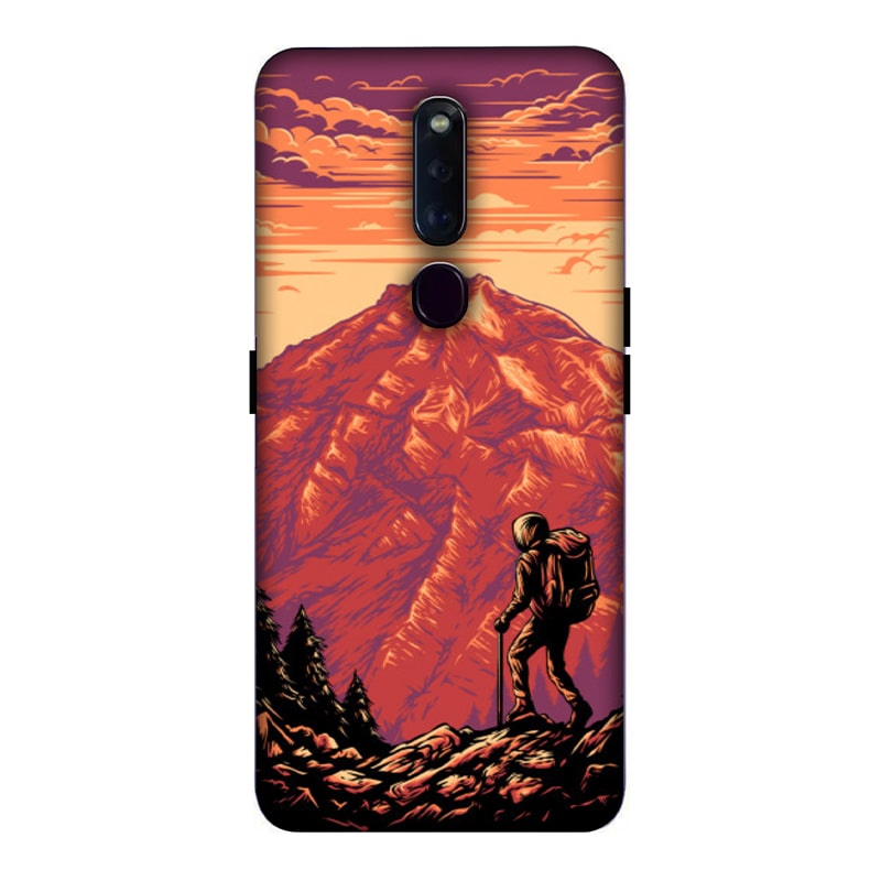 Hiker in Mountain Oppo F11 Pro Mobile Cover