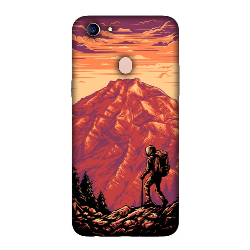 Hiker in Mountain Oppo F5 Mobile Cover