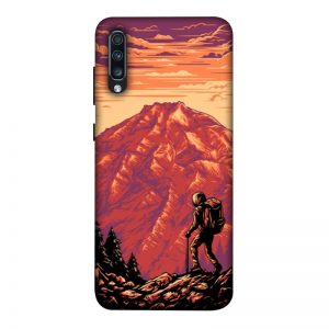 Hiker in Mountain Samsung A70 Mobile Cover