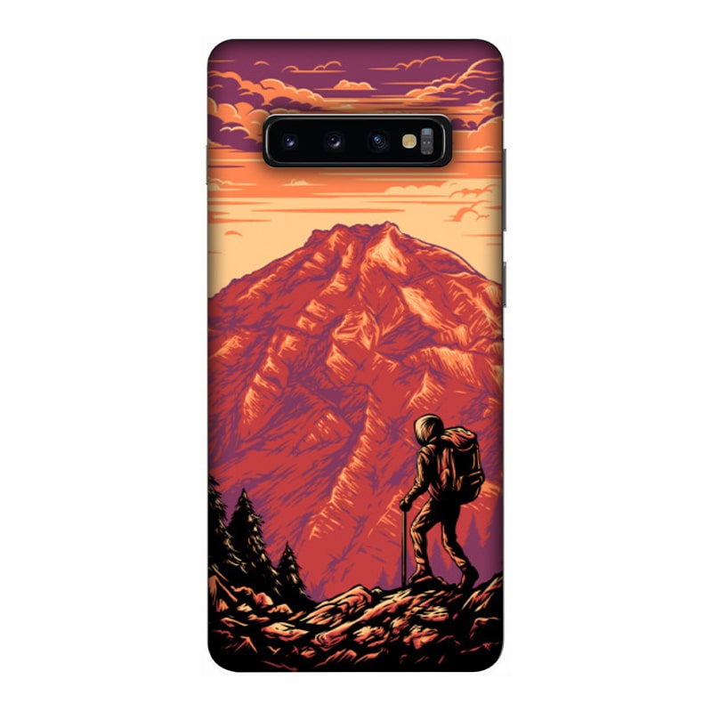 Hiker in Mountain Samsung Galaxy S10 Plus Mobile Cover
