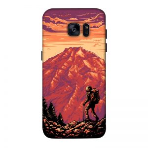 Hiker in Mountain Samsung Galaxy S7 Edge Mobile Cover