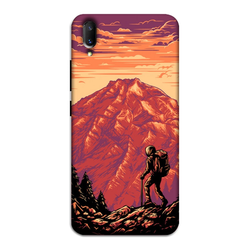 Hiker in Mountain Vivo V11 Pro Mobile Cover