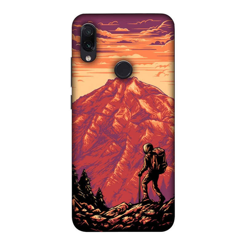 Hiker in Mountain Redmi Note 7 Pro Mobile Cover