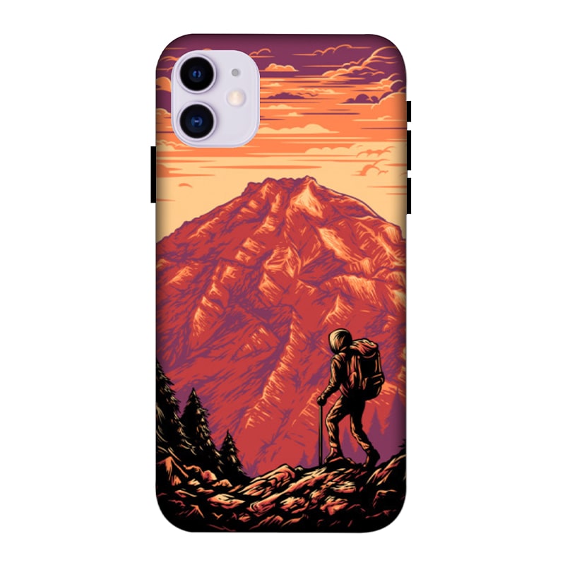 Hiker in Mountain iPhone 11 Mobile Cover