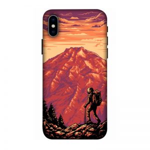 Hiker in Mountain iPhone X Mobile Cover