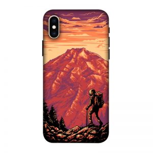 Hiker in Mountain iPhone XS Mobile Cover