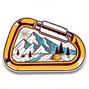 Mountains in Carabiner Sticker