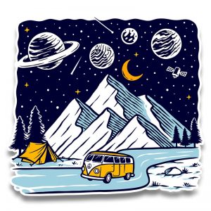 Night Landscape Sticker