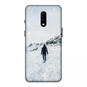 Trekker in Snow OnePlus 7 Mobile Cover