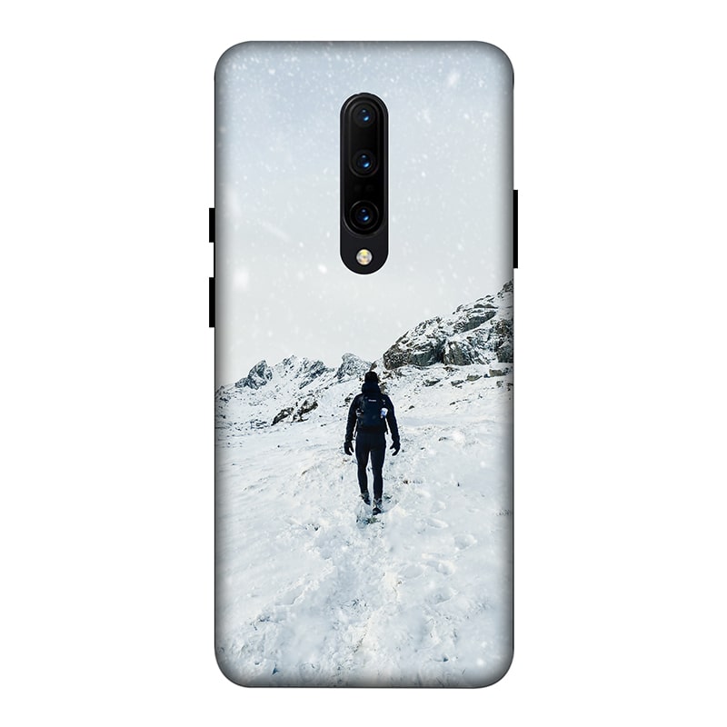 Trekker in Snow OnePlus 7 Pro Mobile Cover
