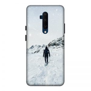 Trekker in Snow OnePlus 7T Pro Mobile Cover