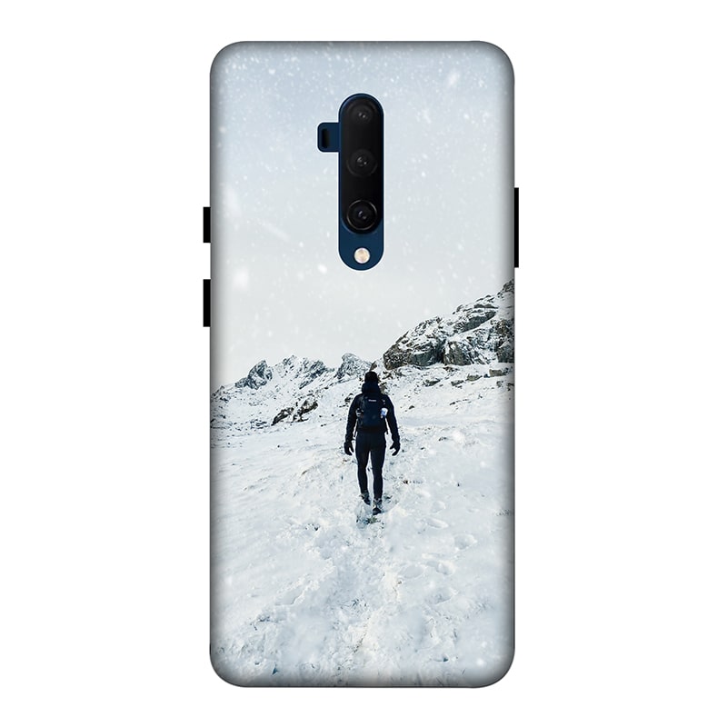 Trekker in Snow OnePlus 7T Pro Mobile Cover