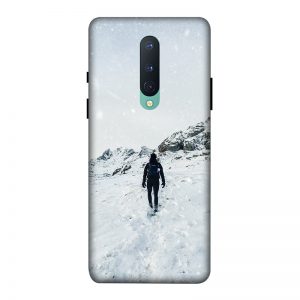 Trekker in Snow OnePlus 8 Mobile Cover