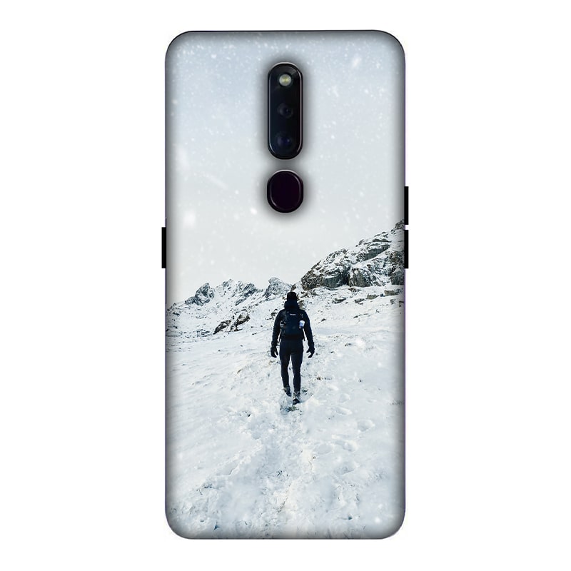 Trekker in Snow Oppo F11 Pro Mobile Cover