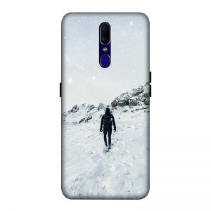 Trekker in Snow Oppo F11 mobile Cover