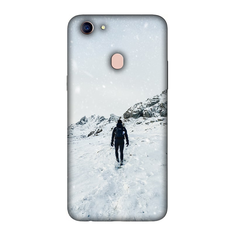 Trekker in Snow Oppo F5 Mobile Cover