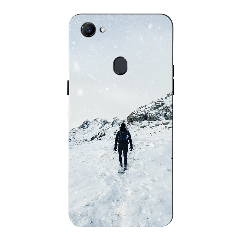 Trekker in Snow Oppo F7 Mobile Cover