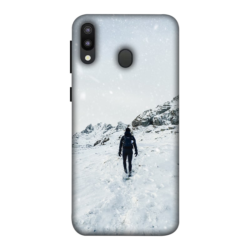 Trekker in Snow Samsung M20 Mobile Cover