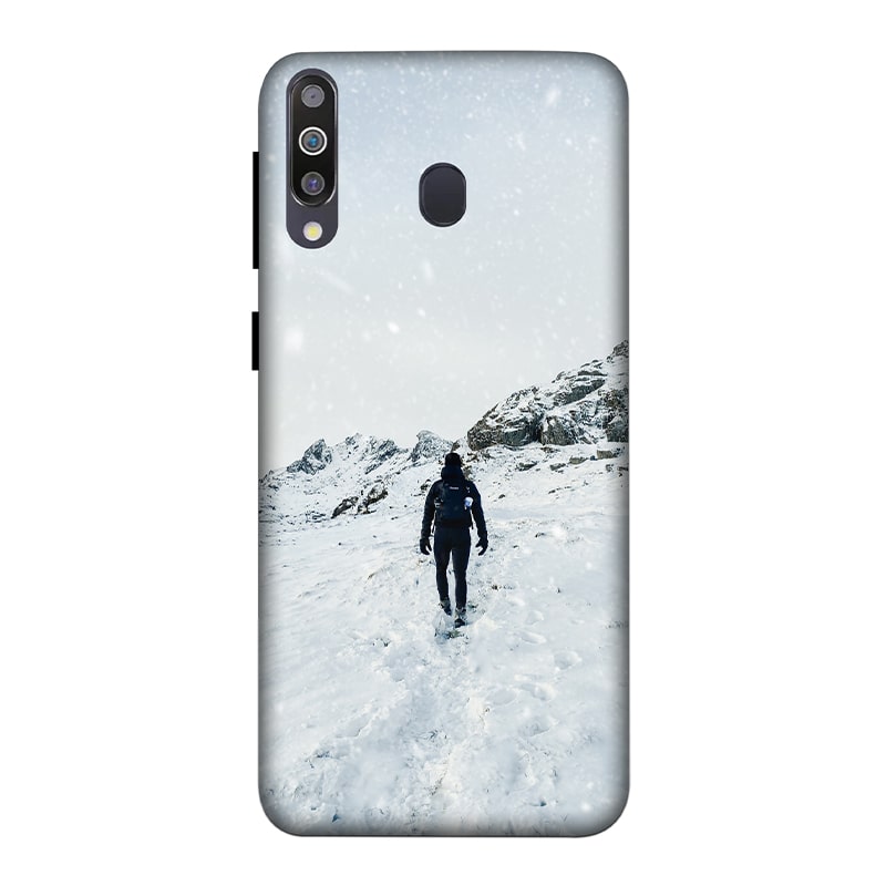 Trekker in Snow Samsung M30 Mobile Cover