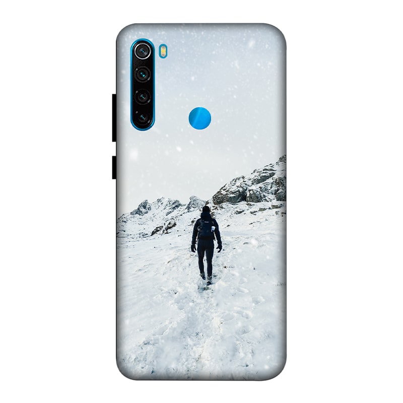 Trekker in Snow Redmi Note 8 Mobile Cover
