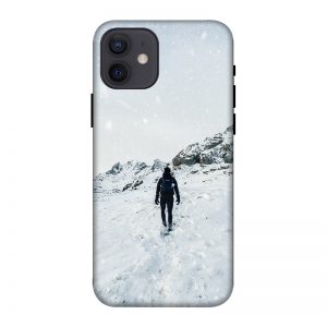 Trekker in Snow iPhone 12 Mobile Cover