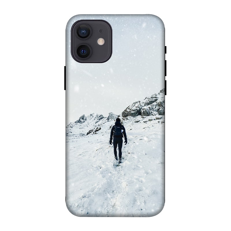 Trekker in Snow iPhone 12 Mobile Cover