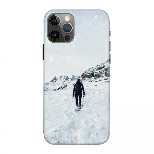 Trekker in Snow iPhone 12 Pro Mobile Cover