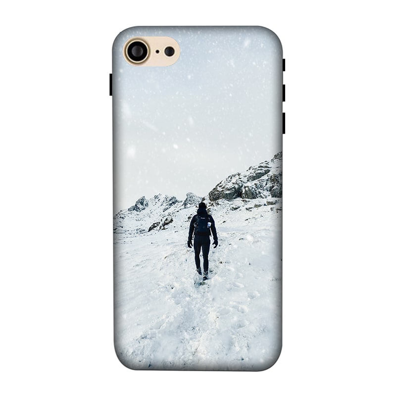 Trekker in Snow iPhone 8 Mobile Cover