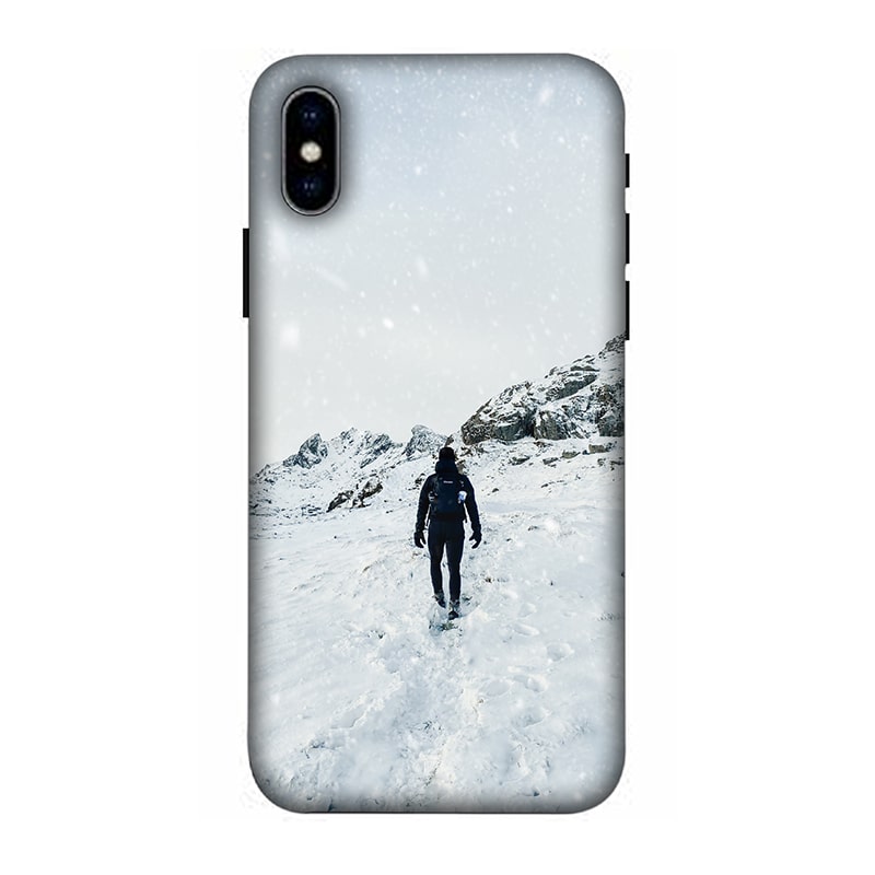 Trekker in Snow iPhone X Mobile Cover